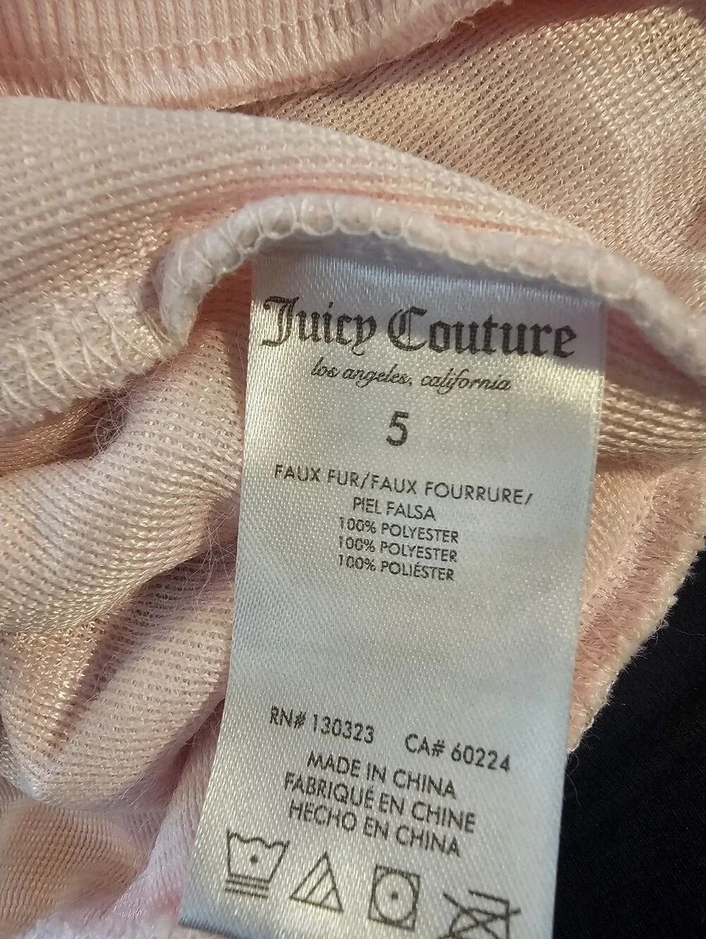 NWT Juicy Couture Girls 2 PC Set Size 5 Pink Fuzzy Sweater & Monogram Leggings